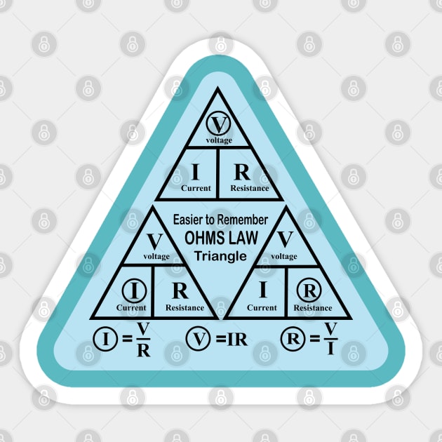 Electrical ohms Law Triangle formula Chart For Electrical Engineering Students Electricians Electrical Engineer and Physics Students Sticker by ArtoBagsPlus